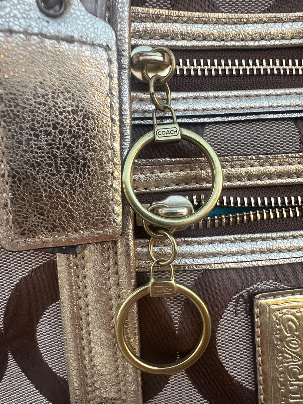 Coach Poppy Optic C Brown Tote With Confetti Hang Tag - Picture 11 of 17